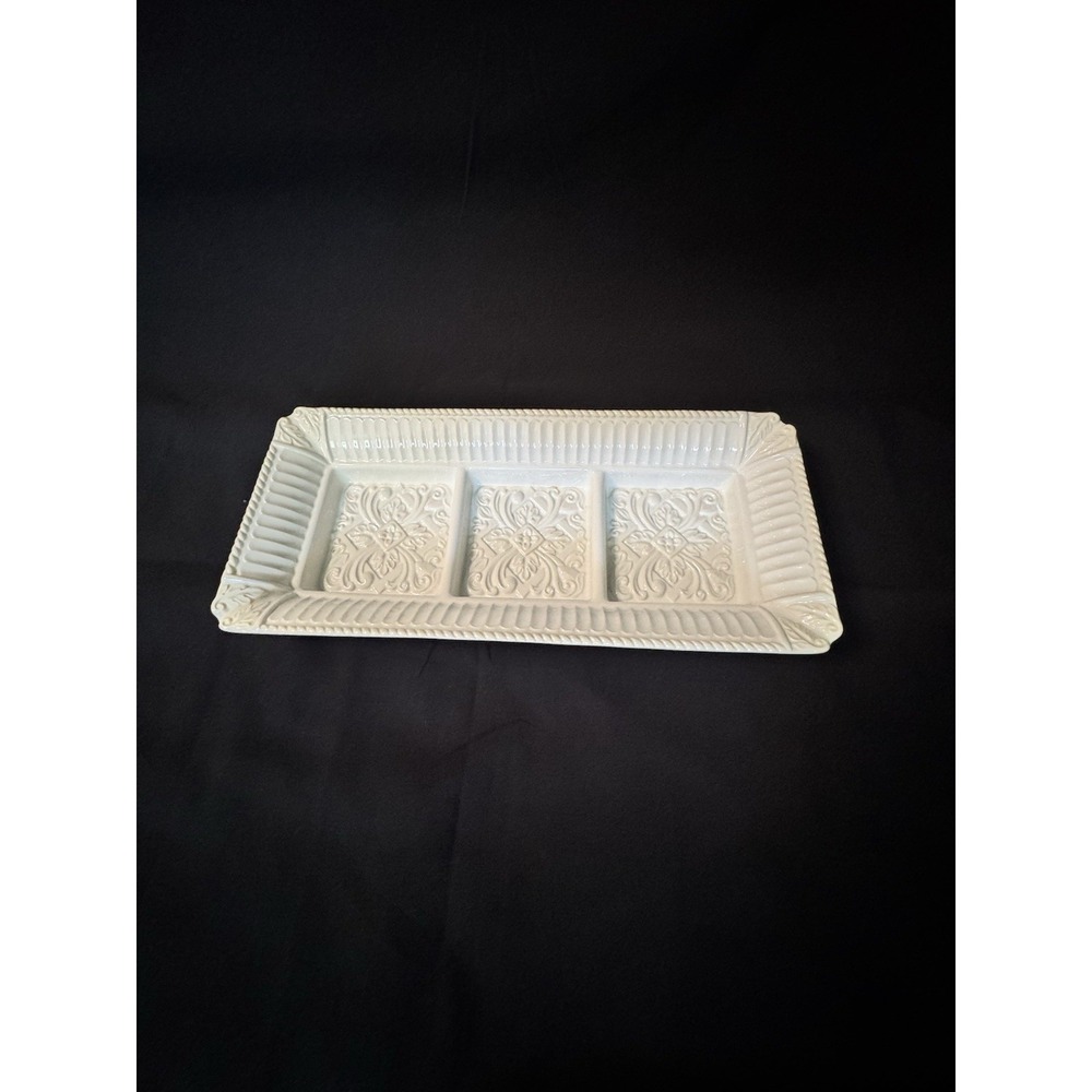 Lenox Butler's Pantry Rectangular 3 Part Hors D'oeuvre Appetizer Serving Tray